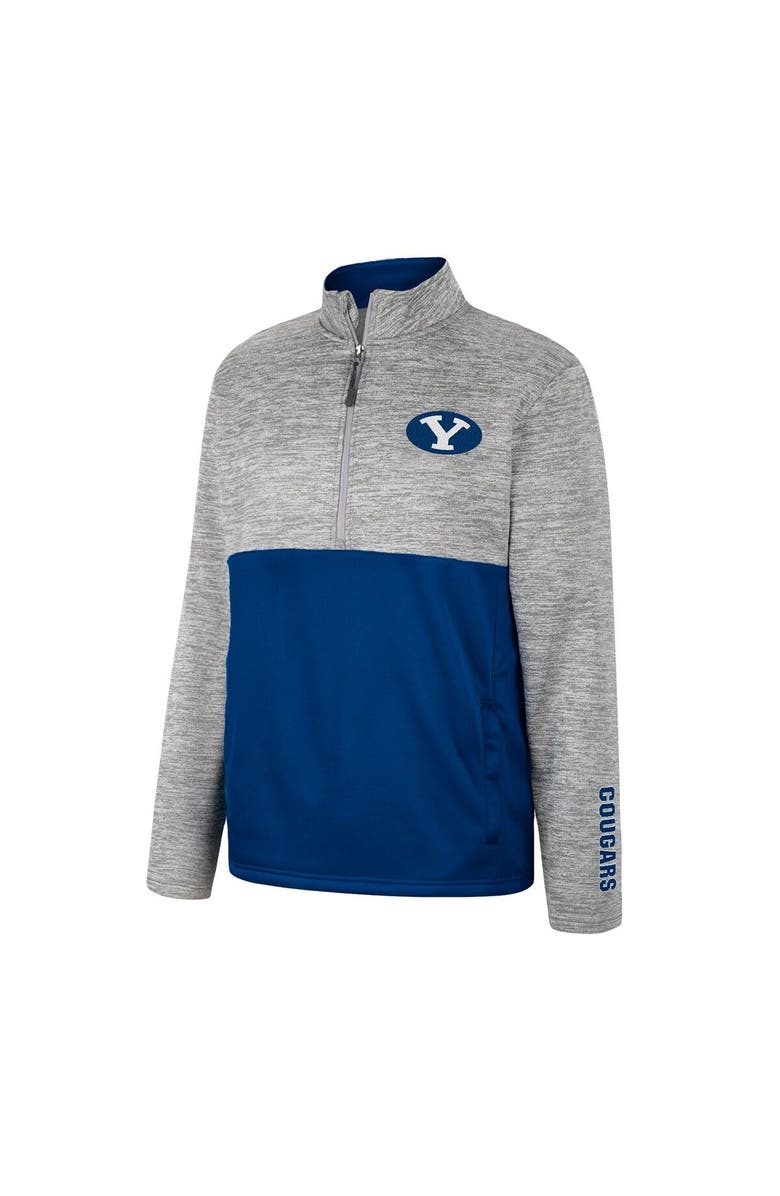 COLOSSEUM Men's Colosseum Gray BYU Cougars John Half-Zip Jacket, Alternate, color, 