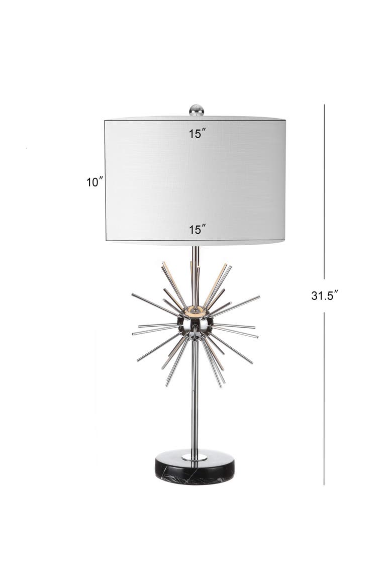 Aria 31.5" Metal/Marble LED Table Lamp, Chrome, Alternate, color, Chrome