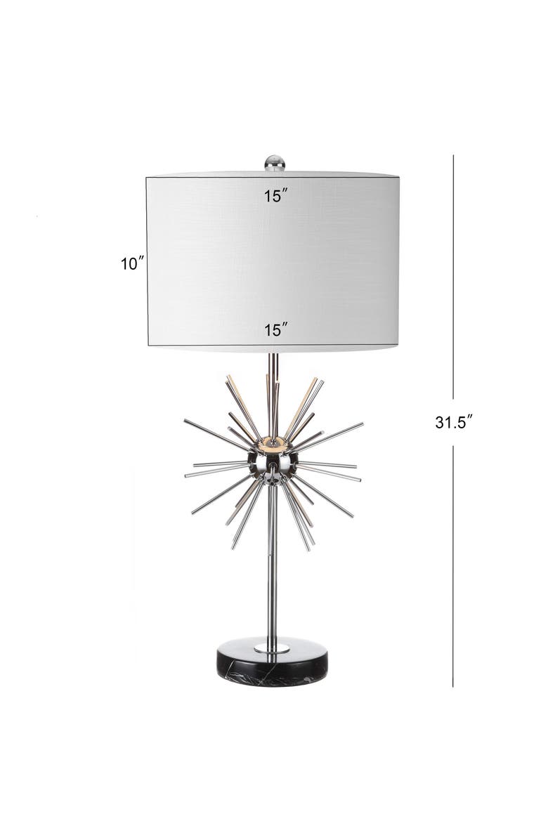 JONATHAN Y Aria 31.5" Metal/Marble LED Table Lamp, Chrome, Alternate, color, Chrome