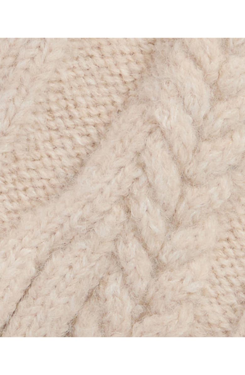 Barbour Elsdon Cable Knit Mittens, Alternate, color, Eggshell