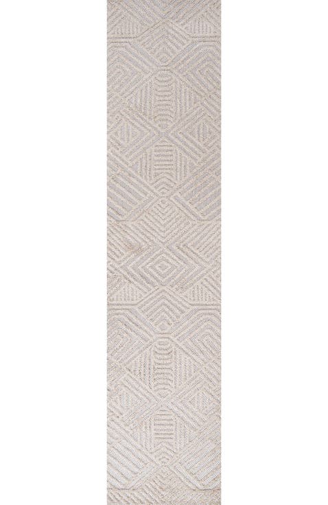 Jordan High-Low Pile Art Deco Geometric Indoor/Outdoor Area Rug
