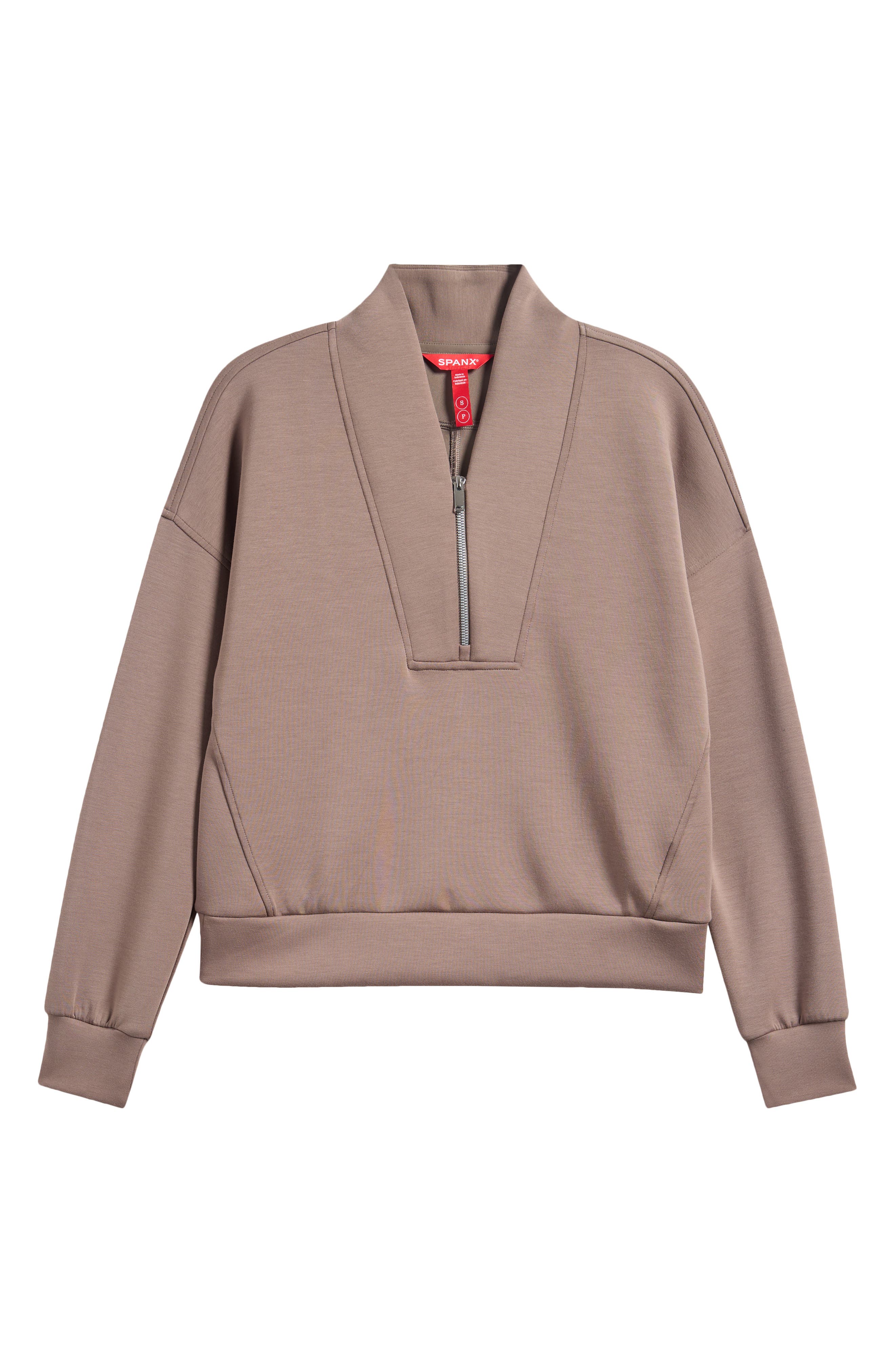 Spanx ® Airessentials Shawl Collar Quarter Zip Sweatshirt In Ironstone