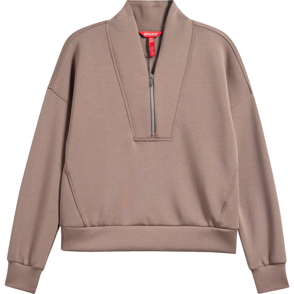 Spanx ® Airessentials Shawl Collar Quarter Zip Sweatshirt In Ironstone
