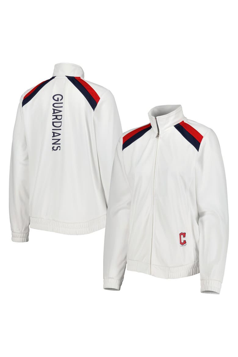Women's G-III 4Her by Carl Banks White Cleveland Guardians Red Flag Full-Zip Track Jacket, Main, color, White