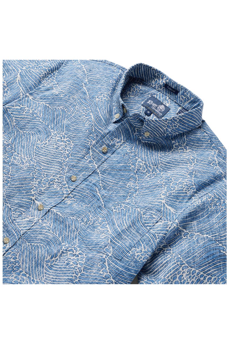 Molokai Channel Short Sleeve Cotton Blend Button-Down Shirt, Alternate, color, LICHEN BLUE