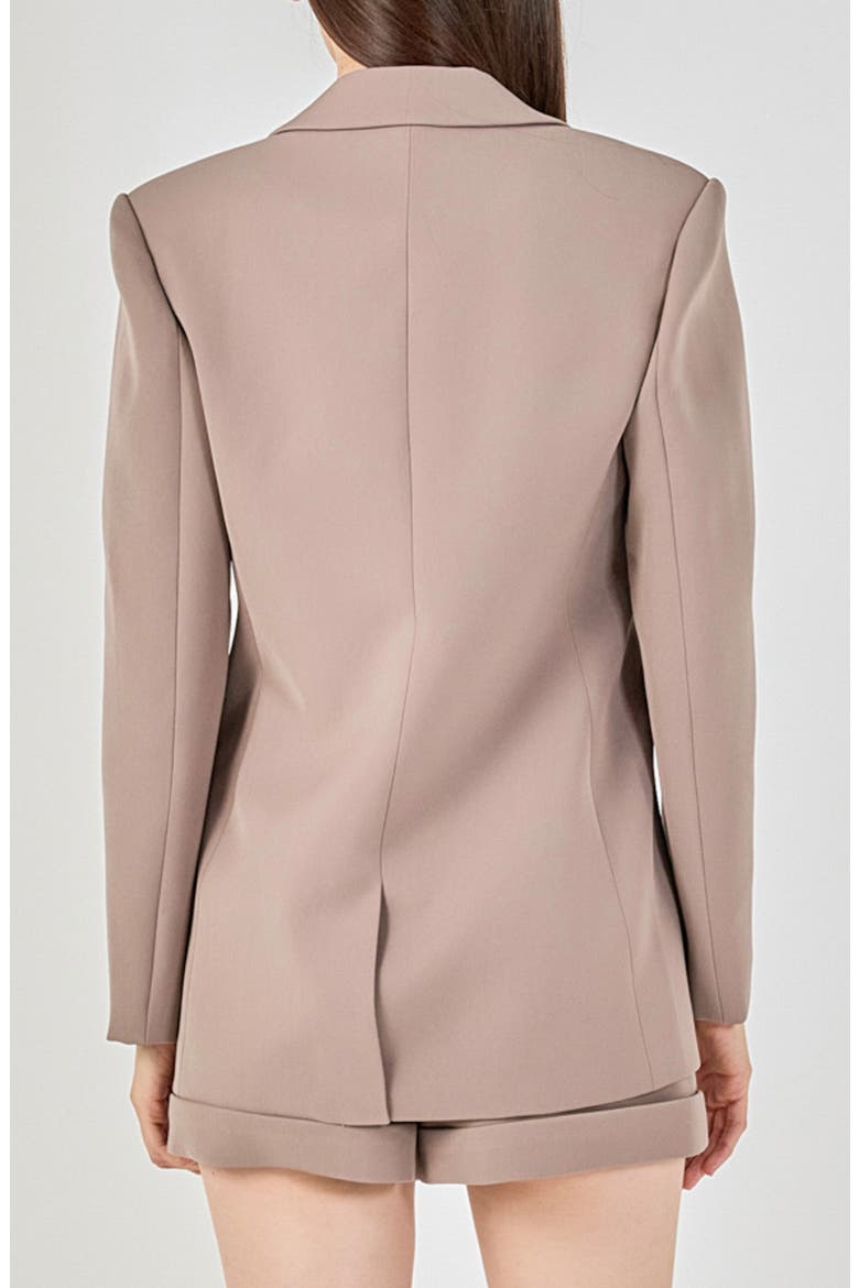 Tailored Single Button Blazer, Alternate, color, CINDER