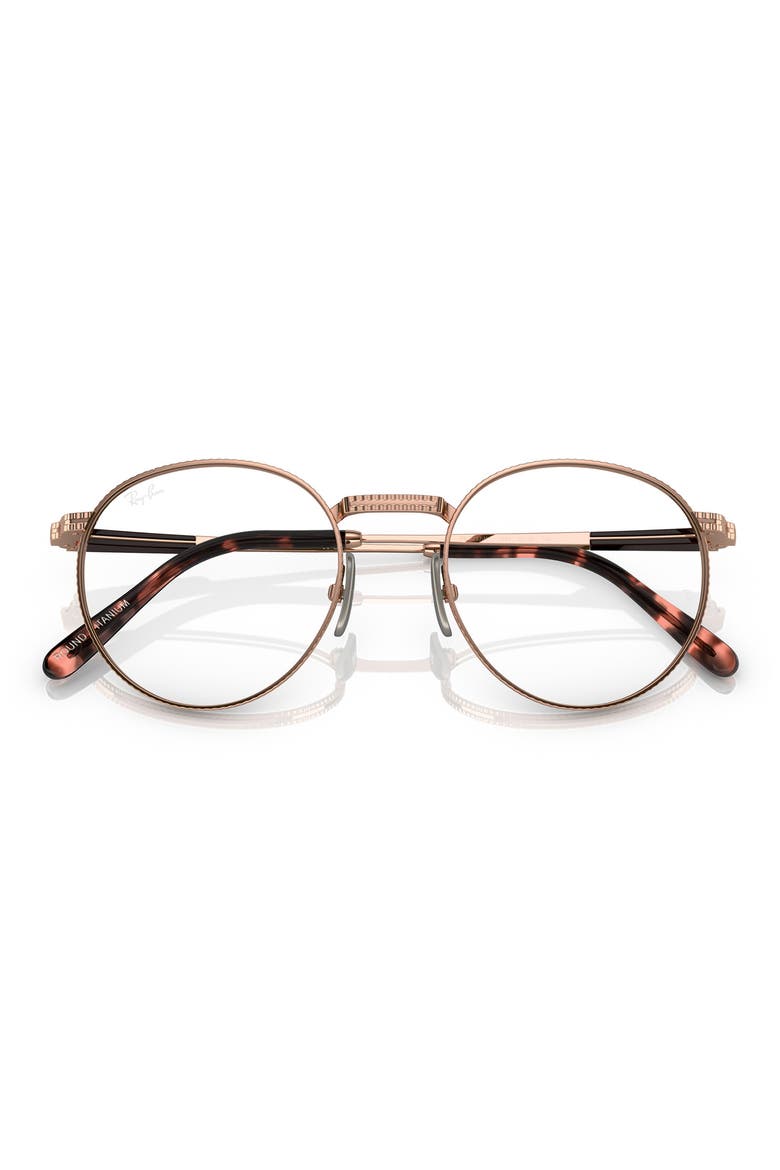 Round 47mm Round Optical Glasses, Alternate, color, ROSE GOLD