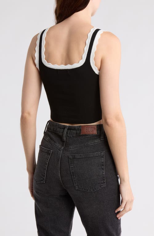 BLU PEPPER BLU PEPPER SCALLOP TRIM RIBBED CROP TOP
