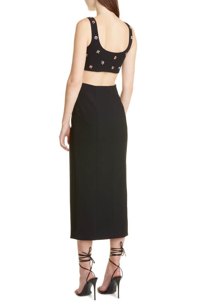 Cinq à Sept Quinny Embellished Cutout Midi Dress, Alternate, color,
