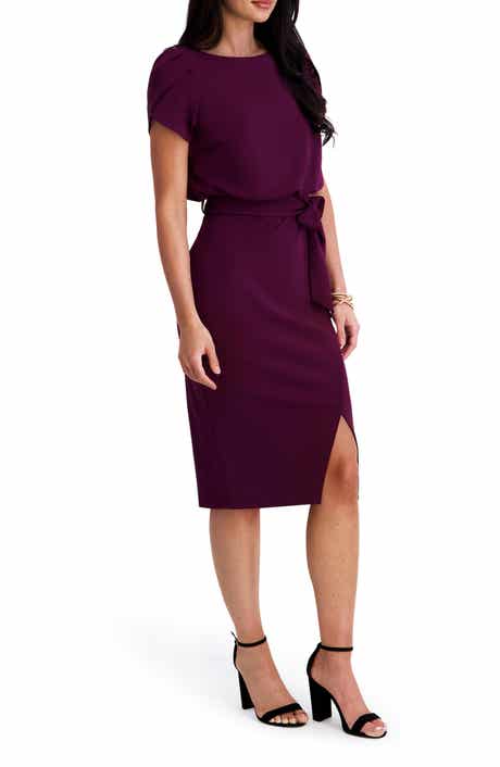 Kensie Plyr Tie Waist Midi Dress