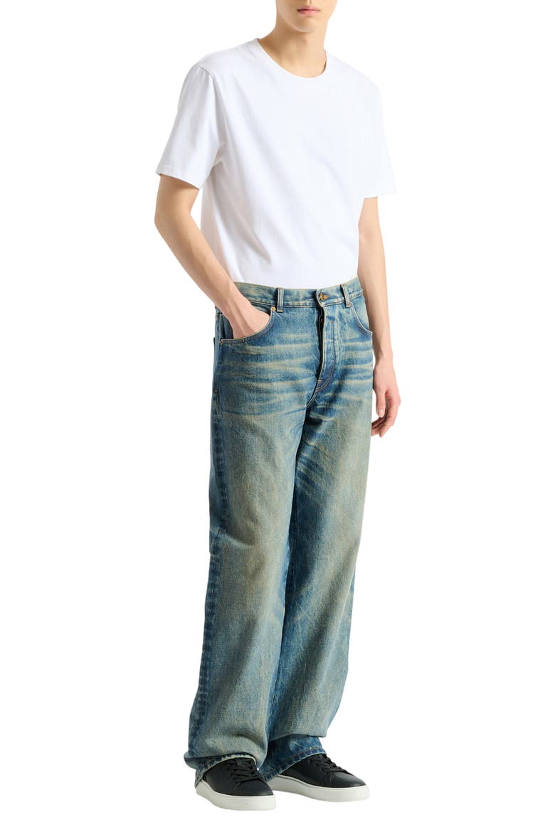 Loose-fit jeans in Vintage blue denim, Main, color, blue