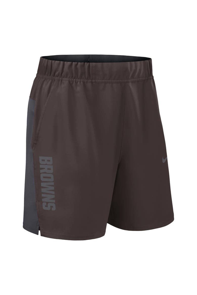 Men's Nike Brown Cleveland Browns Woven Victory Performance Shorts, Alternate, color, Brown