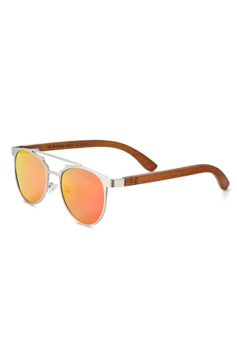 EARTH WOOD Positano Polarized Sunglasses, Main, color, Dark Brown/Black