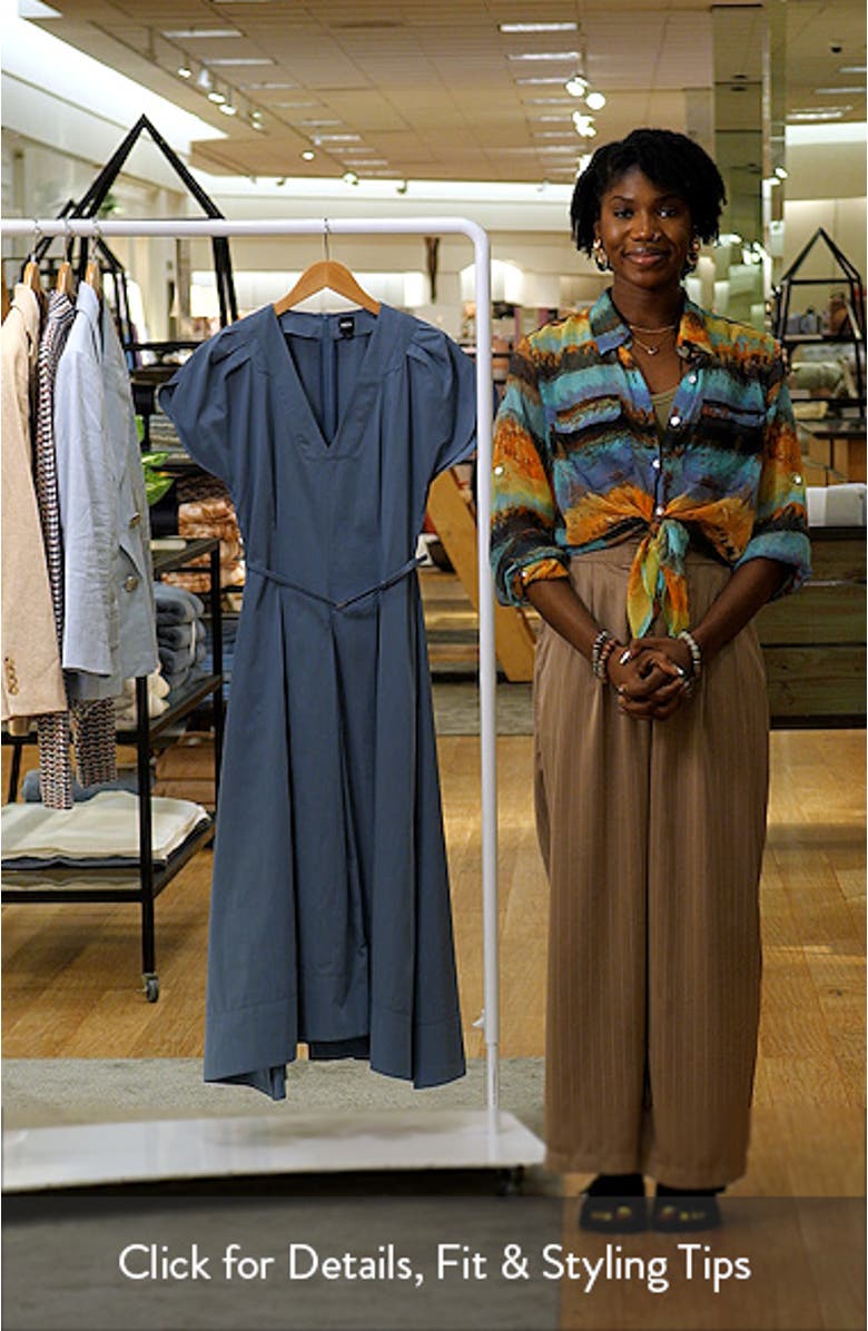 Demnilia Belted Cotton Blend Midi Dress, sales video thumbnail