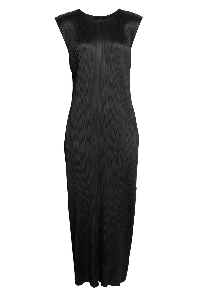 Monthly Colors September Pleated Sleeveless Dress, Alternate, color, BLACK