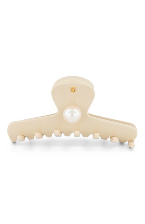 Blanche Acetate and Pearl Hair Claw Clip