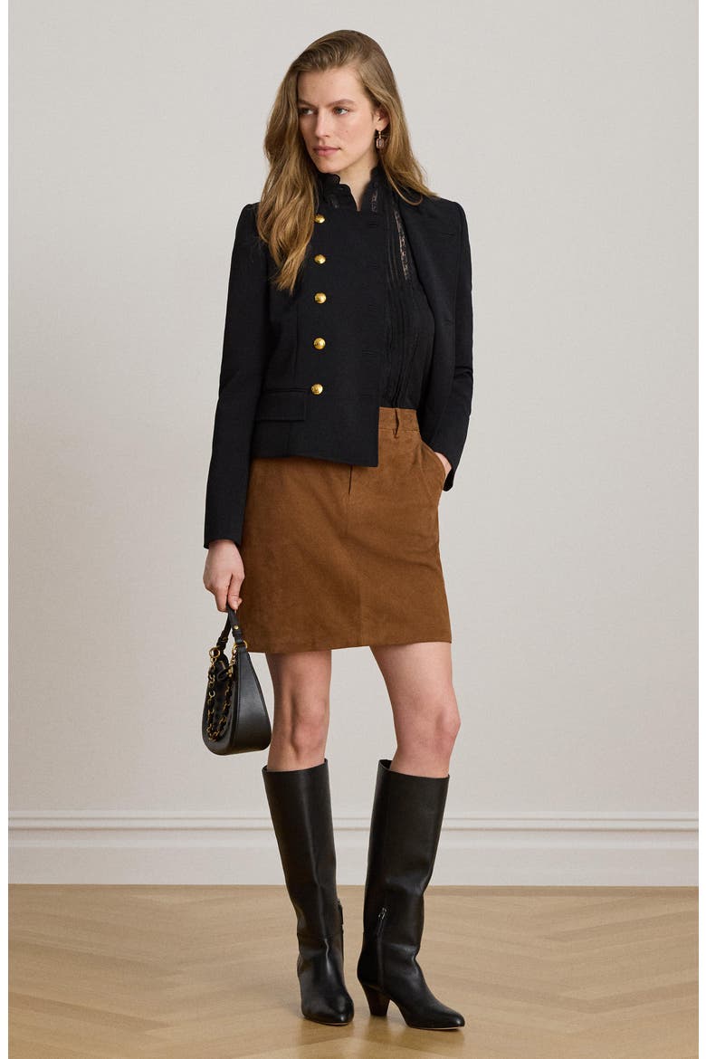 Suede Miniskirt, Alternate, color, LIGHT TOBACCO BROWN