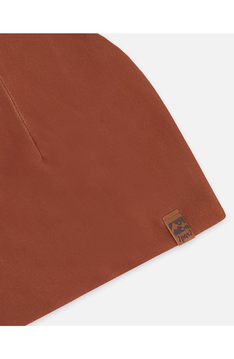 Deux par Deux Boy Stretch Jersey Beanie, Alternate, color, Brown