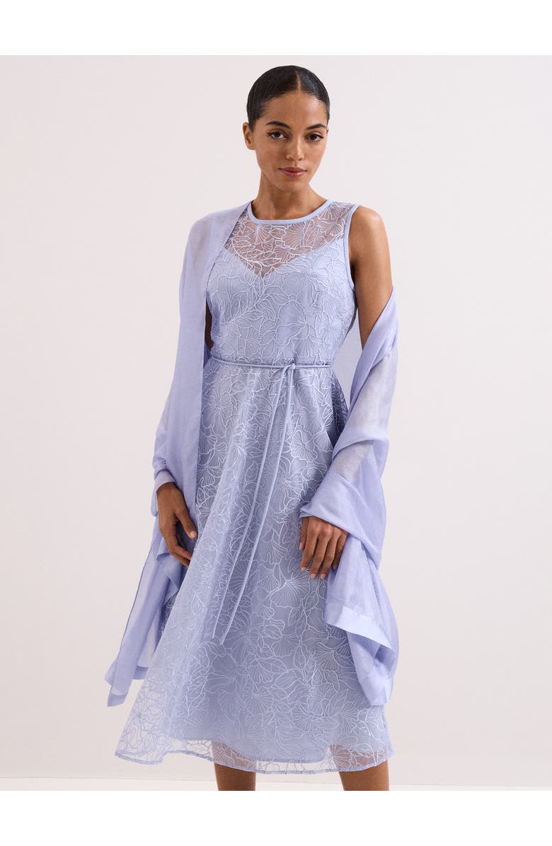 Phase Eight Satin Trim Scarf, Alternate, color, Pale Blue