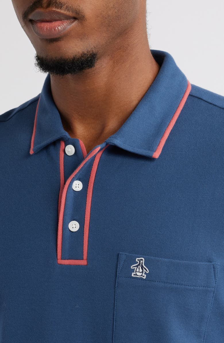 Original Penguin Earl Tipped Logo Embroidered Organic Cotton Piqué Polo, Alternate, color,