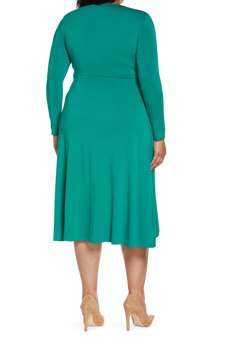 Luna Long Sleeve Jersey Wrap Dress, Alternate, color, MARINE GREEN