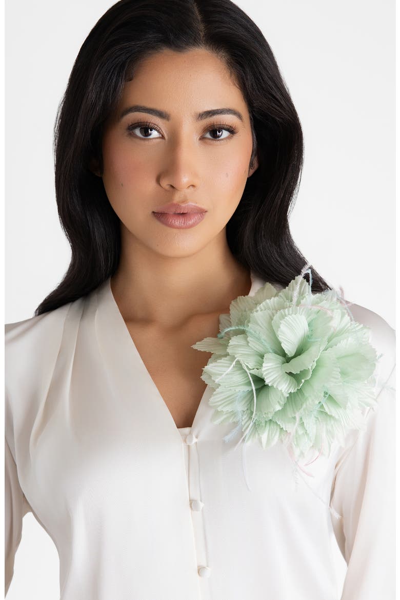 The Mint Chrysanthemum Duster Floral Brooch, Alternate, color, Mint