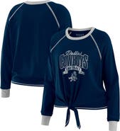 WEAR by Erin Andrews Women's WEAR by Erin Andrews Navy/ Dallas Cowboys Tie-Front Long Sleeve Top