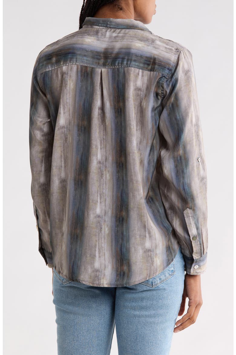 Spread Collar Button-Up Shirt, Alternate, color, GREY MULTI