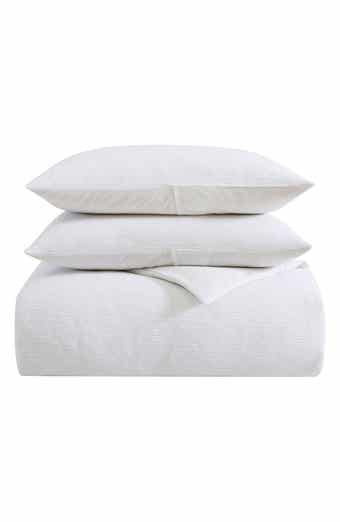 Vera Wang Solid Textured Pleat Duvet Cover & Sham Set