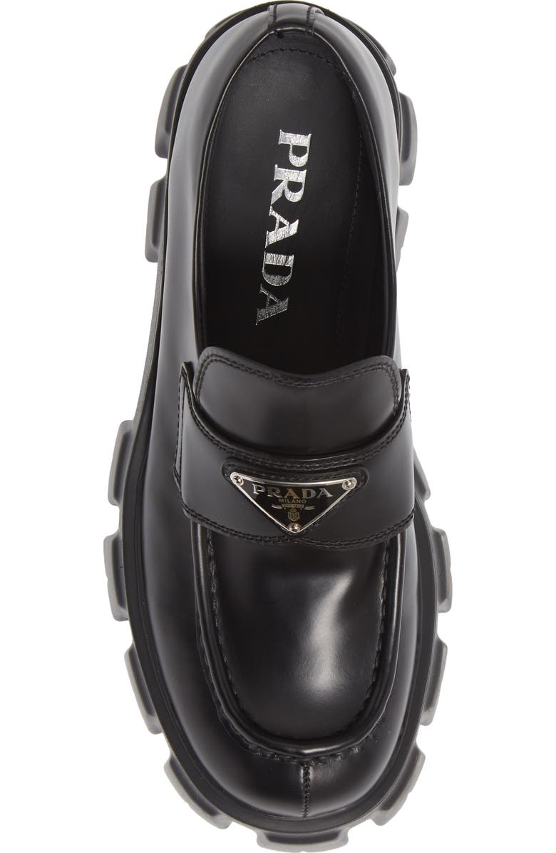 Prada Monolith Lug Sole Loafer, Alternate, color,