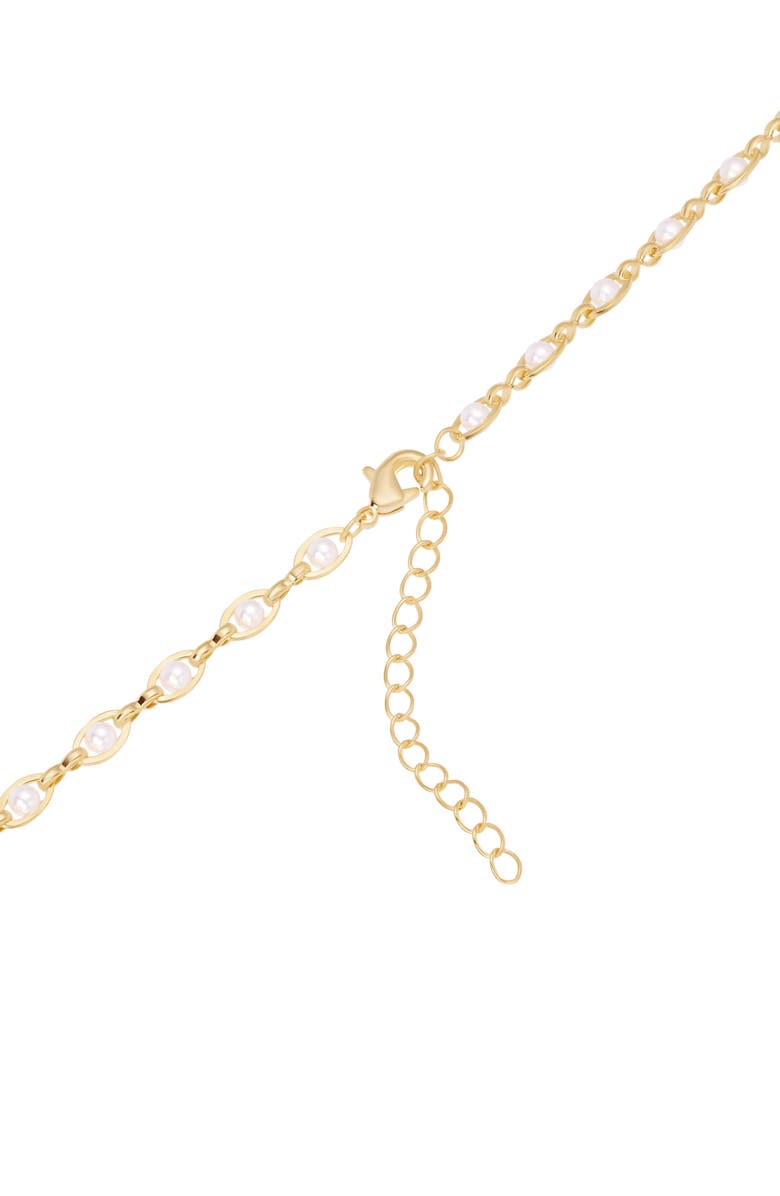 ATHRA LUXE Faux Pearl Chain Necklace, Alternate, color, Gold