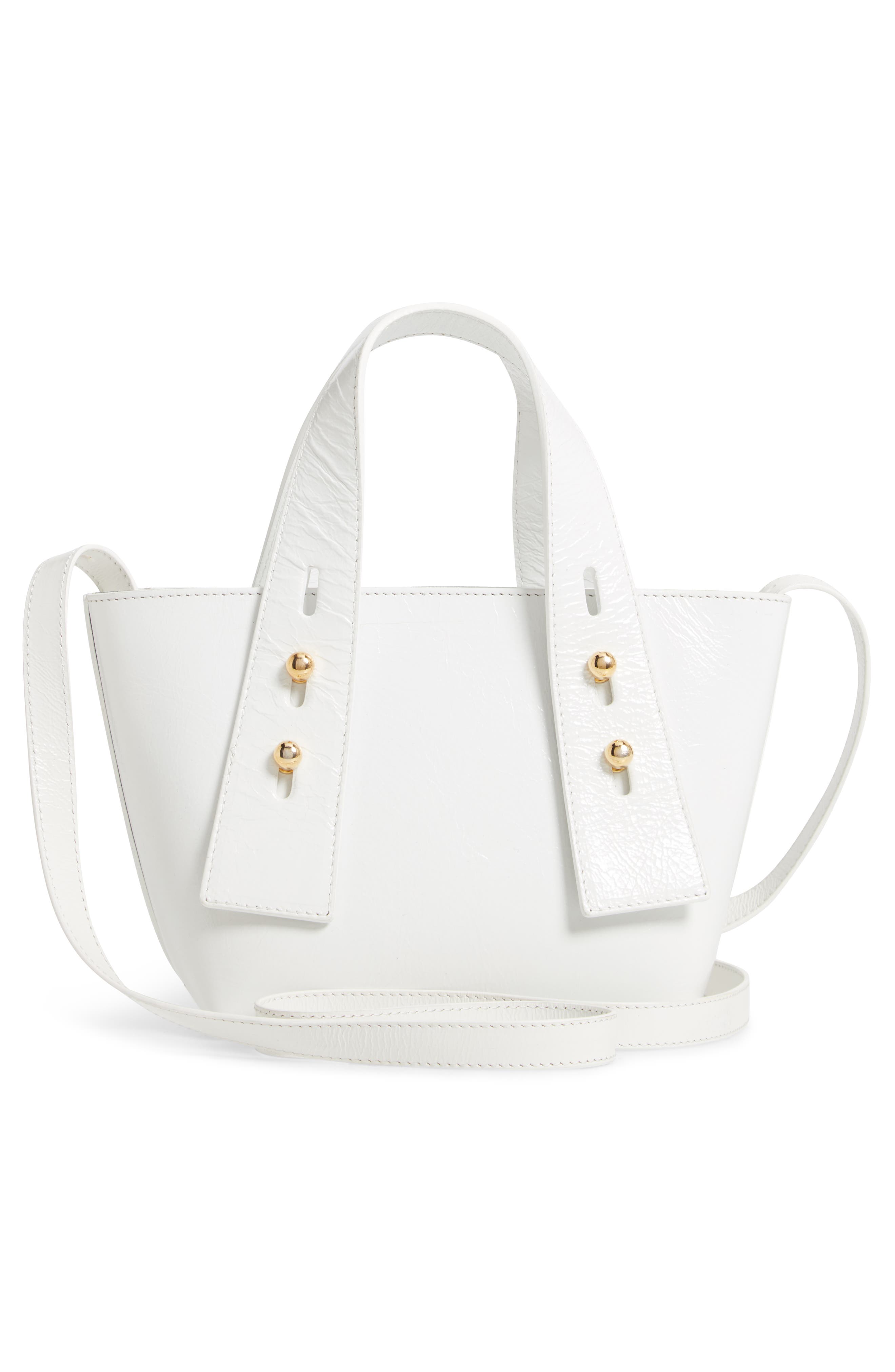 Mini Les Second Leather Crossbody Bag, Alternate, color, BLANC