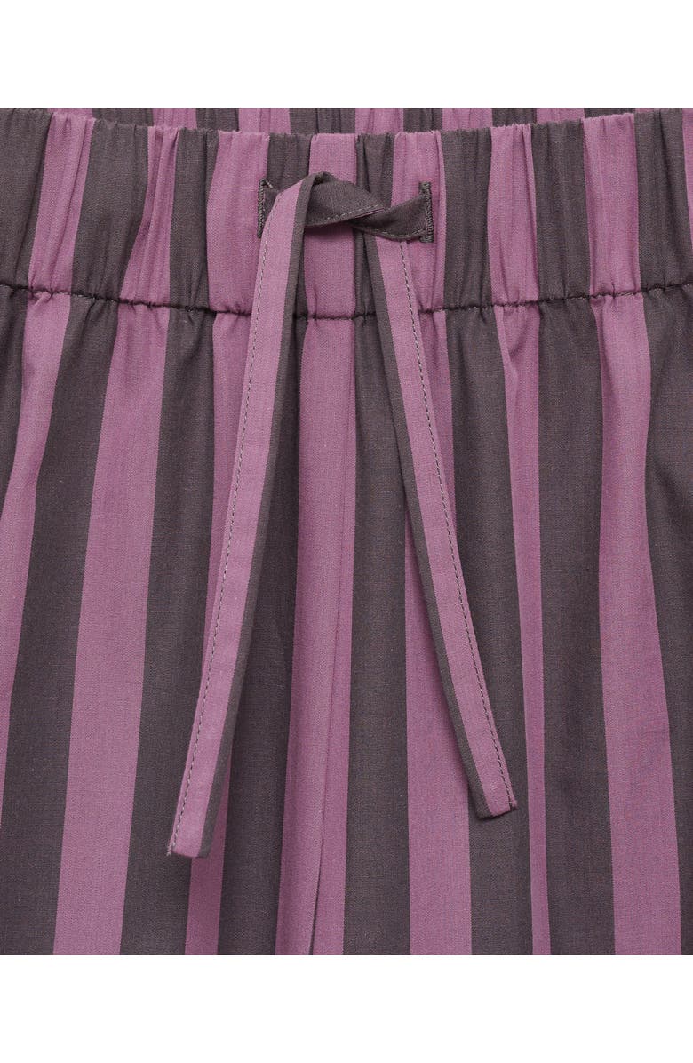 MANGO Stripe Cotton Pajama Pants, Alternate, color, Plum