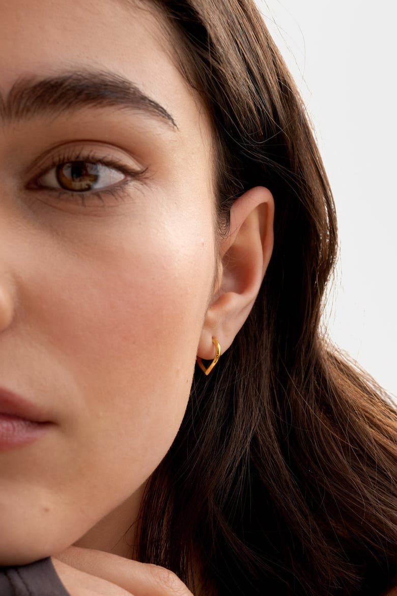 Elsi Waterproof Gold Huggie Hoop Earrings, Alternate, color, Gold