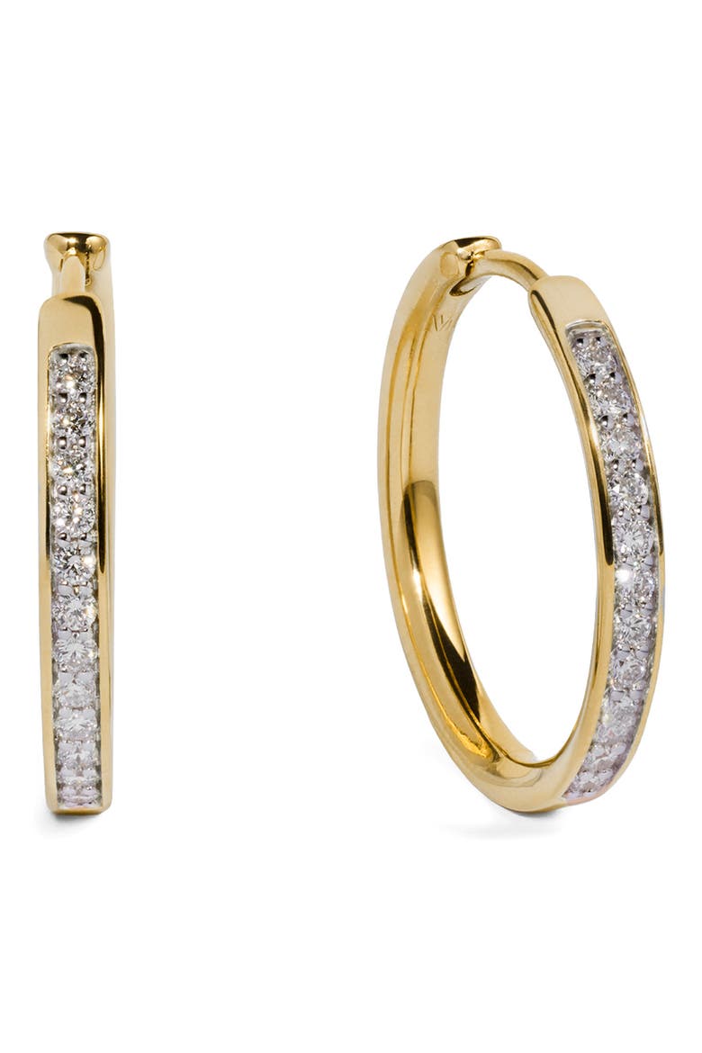 Essential Lab Grown Diamond Pavé Hoop Earrings, Main, color, 18K GOLD VERMEIL / DIAMOND