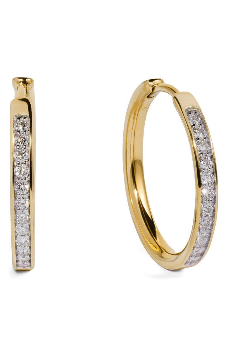 Monica Vinader Essential Lab Grown Diamond Pavé Hoop Earrings, Main, color, 18K Gold Vermeil / Diamond