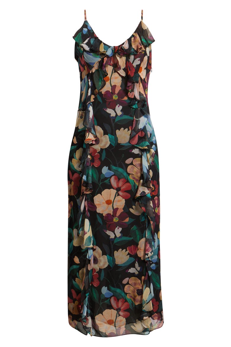 Sorsha Ruffle Ankle Dress, Alternate, color, BLACK ANDALUSIA PRINT