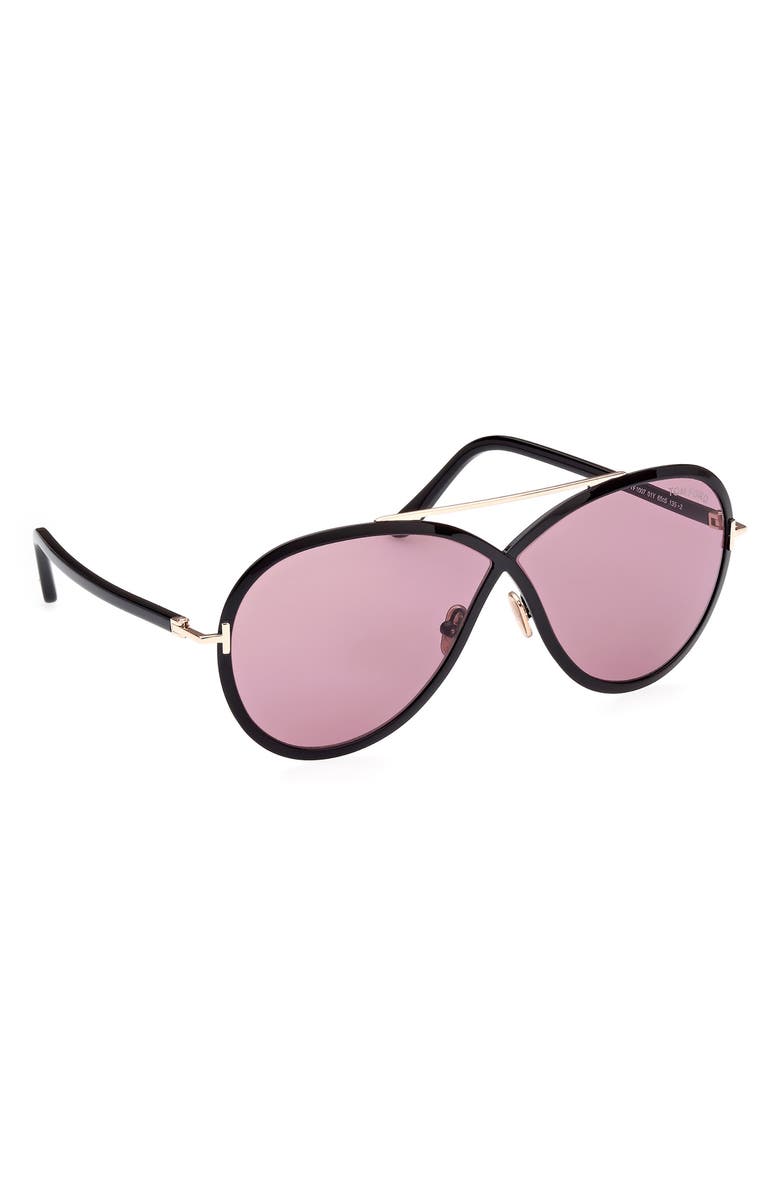 TOM FORD Rickie 65mm Oversize Round Sunglasses, Alternate, color, 