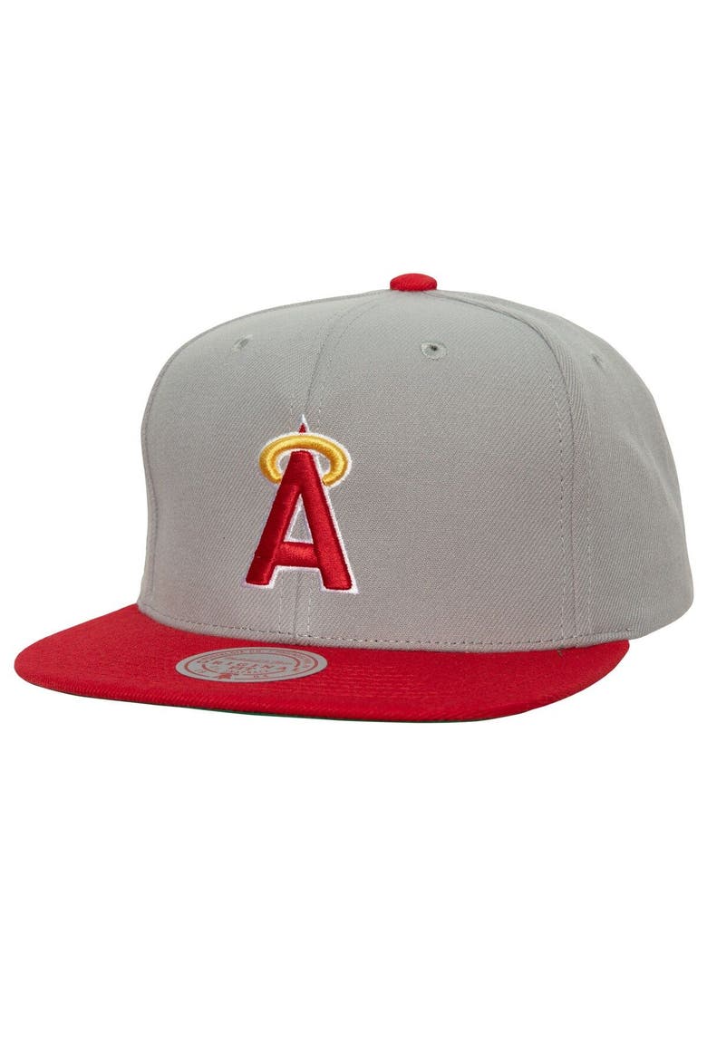 Men's Mitchell & Ness Gray California Angels 1989-1992 Cooperstown Collection Away Snapback Hat, Main, color, Gray