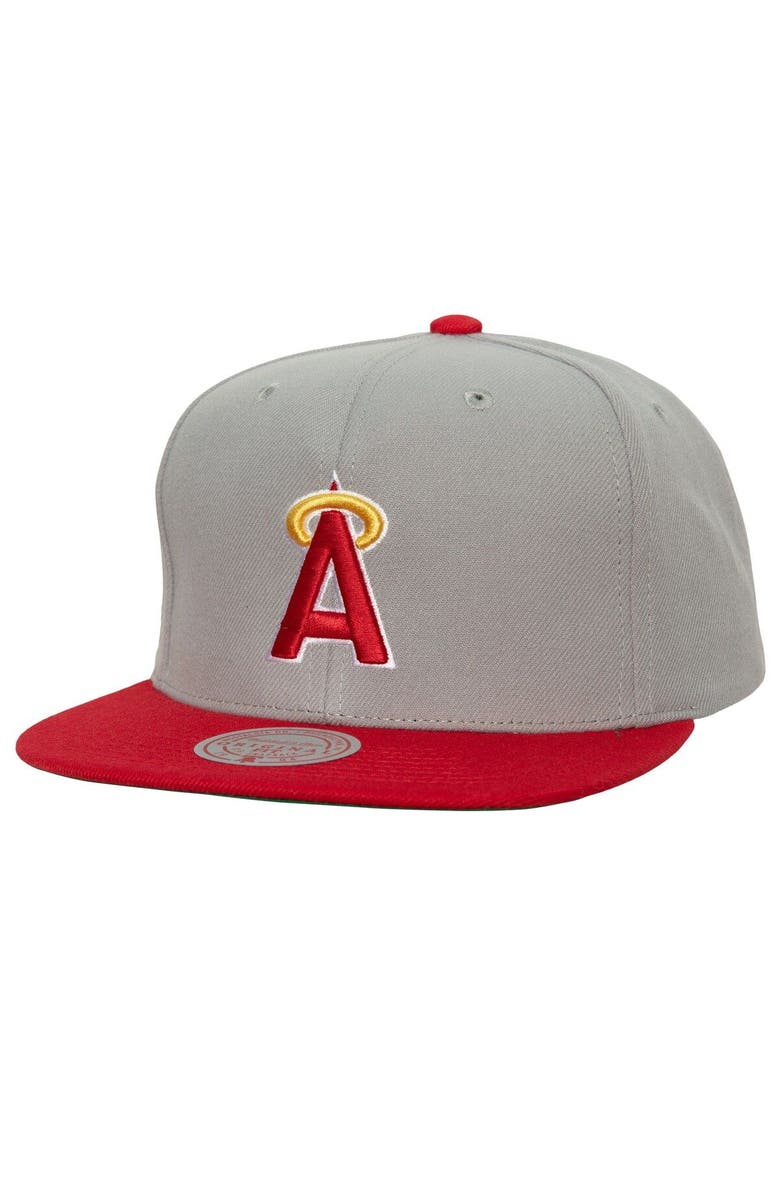 Mitchell & Ness Men's Mitchell & Ness Gray California Angels 1989-1992 Cooperstown Collection Away Snapback Hat, Main, color, Gray