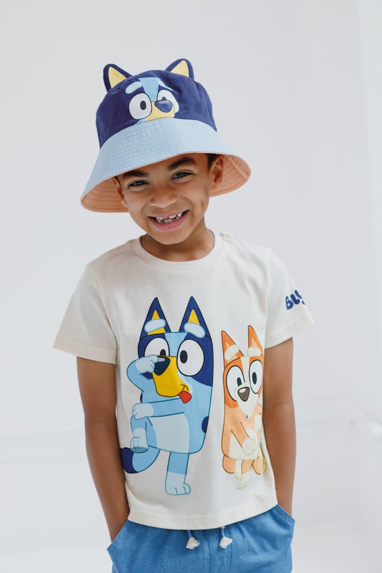 T-Shirt and Shorts Set, Alternate, color, Cream Bluey Bingo