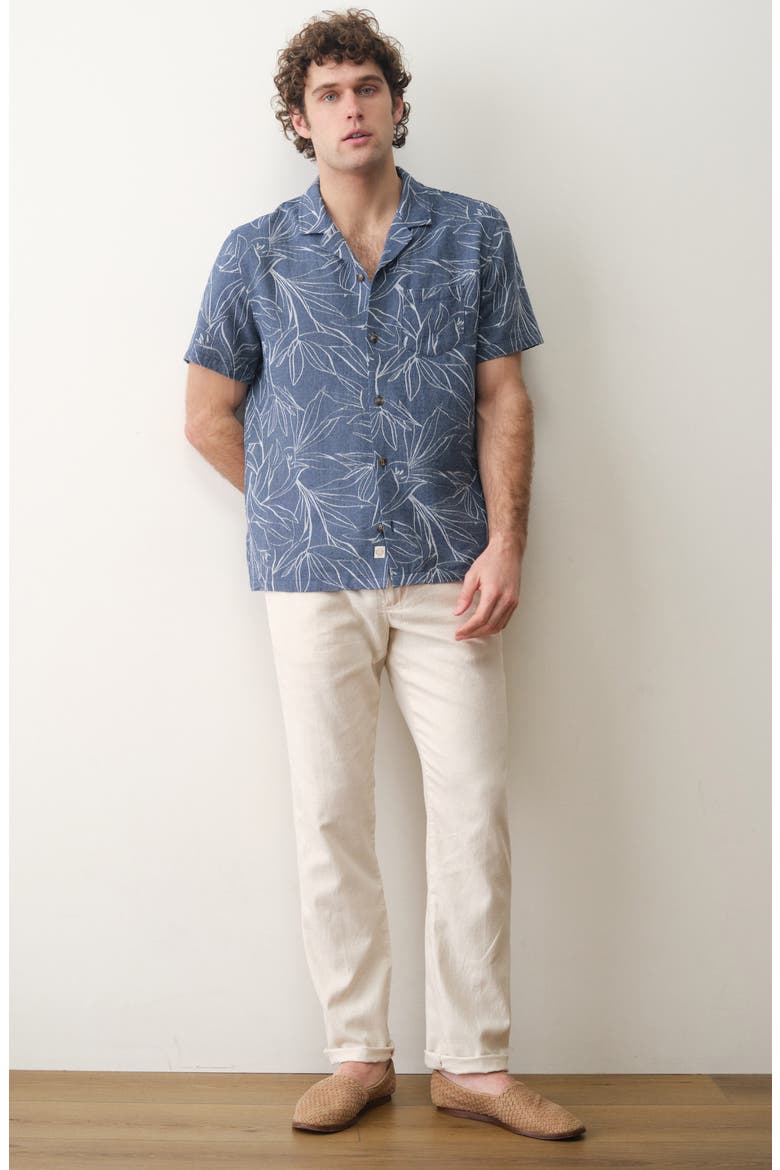 Jacquard Camp Shirt, Alternate, color, BLUE FLORAL