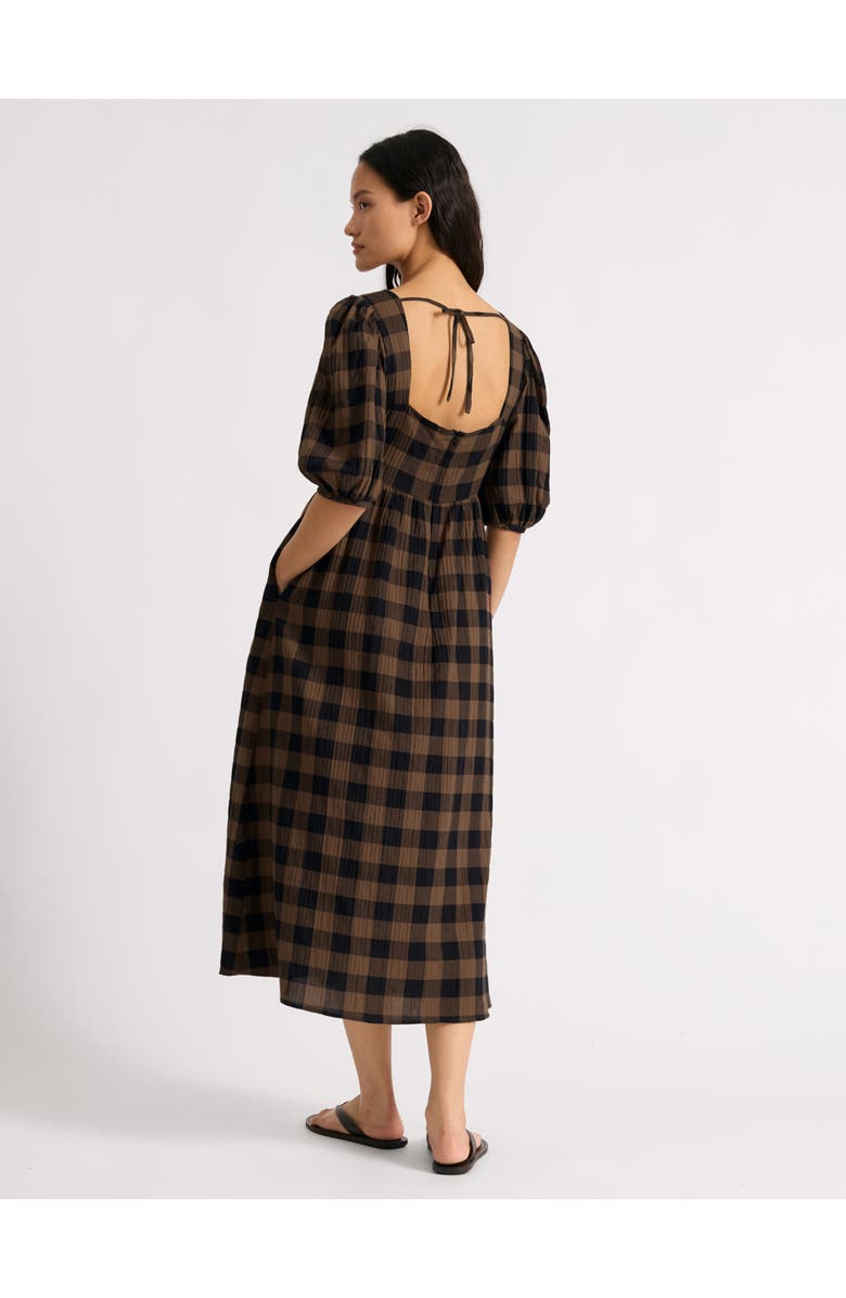 Albaray Large Gingham Iconic Midi Dress, Alternate, color, Chocolate