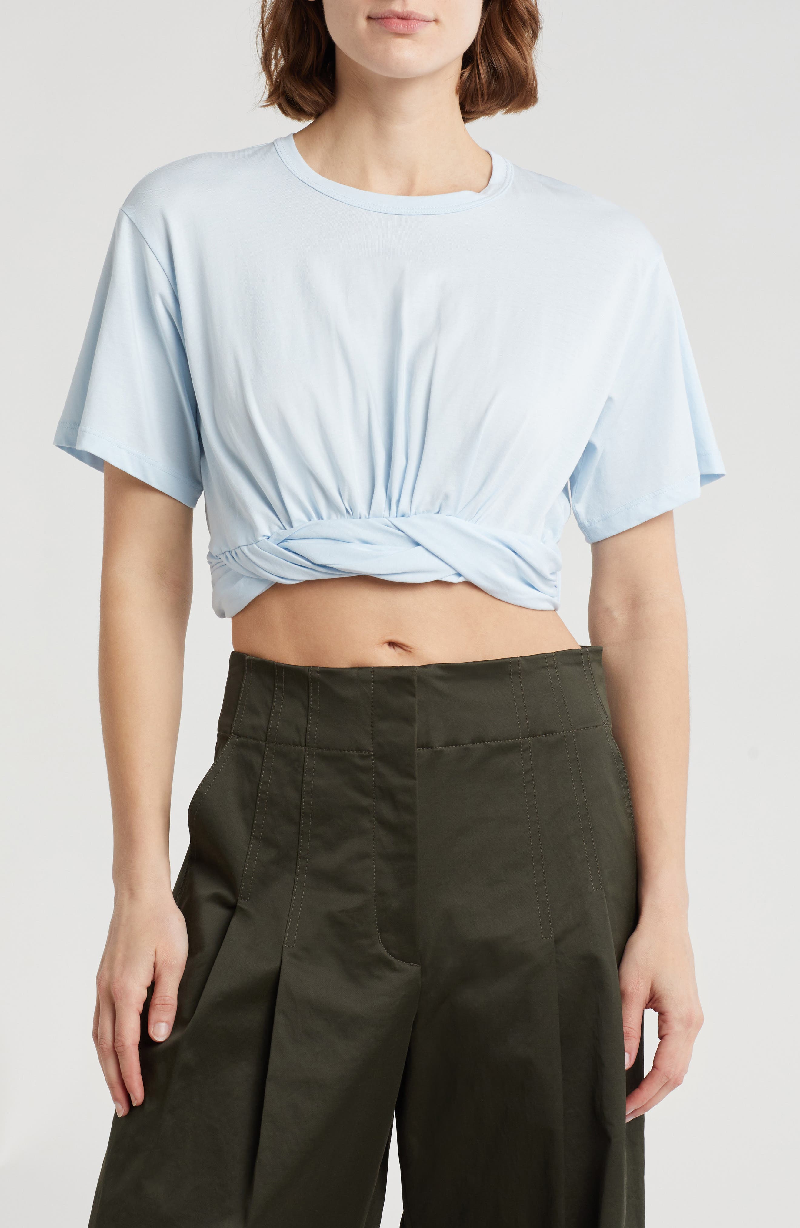A.L.C. Mini Twist Cotton Crop Top