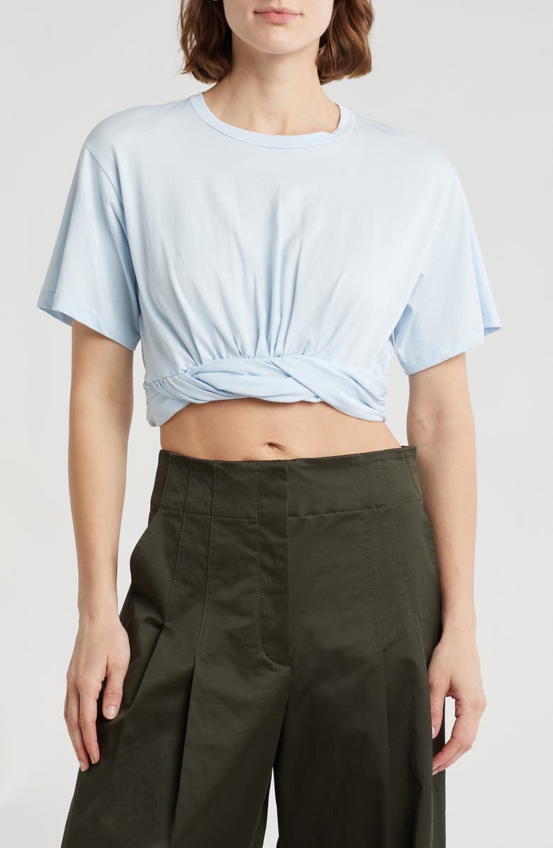 A.L.C. Mini Twist Cotton Crop Top, Main, color, Ice Blue
