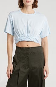 A.L.C. Mini Twist Cotton Crop Top