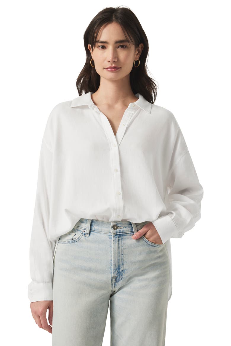 Ella Button-Up Shirt, Alternate, color, WHITE