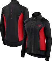 Fanatics Signature Women's Fanatics Signature Black Chicago Bulls Studio Fitted Full-Zip Gym Track Jacket