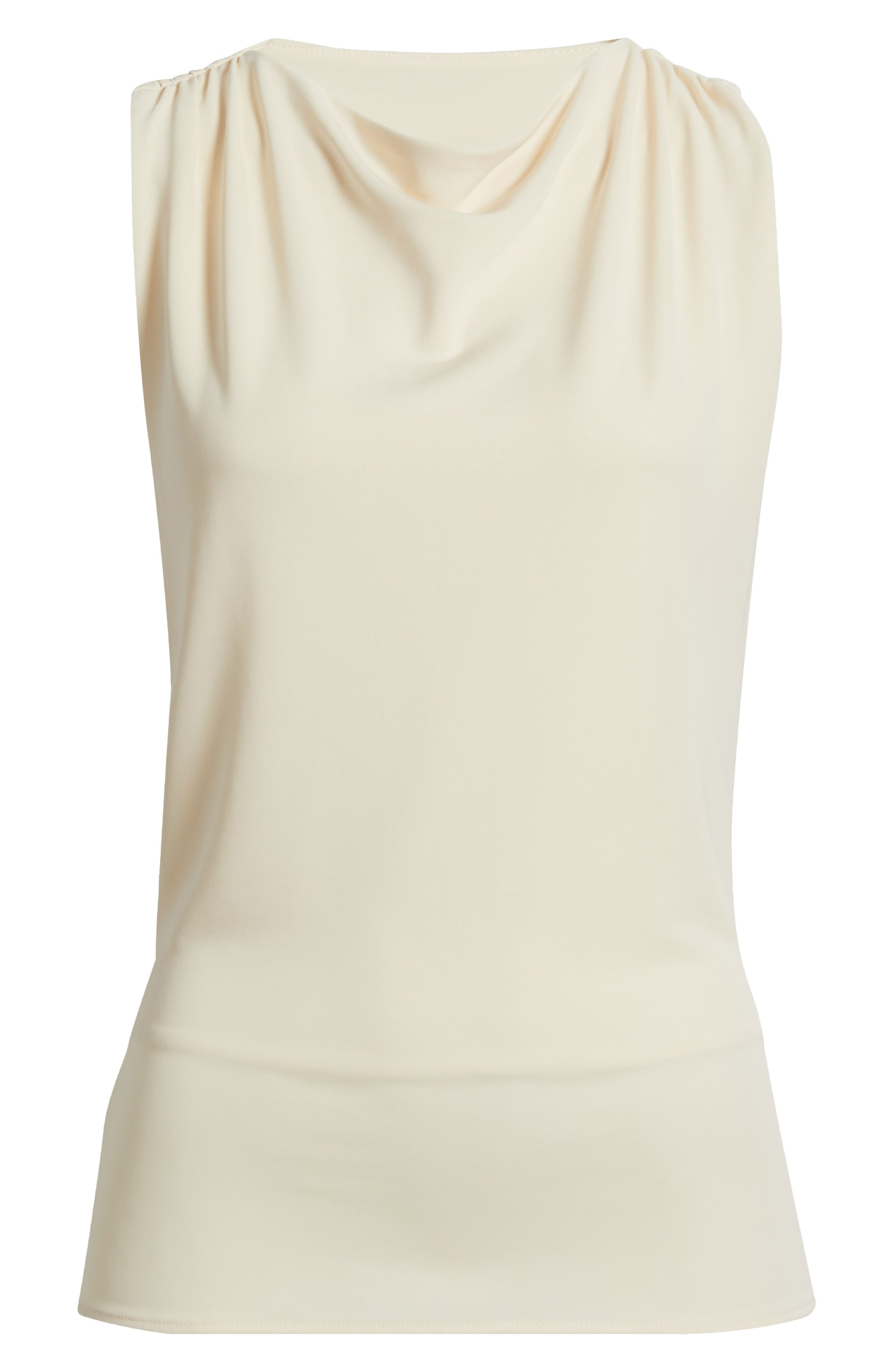 Mango Juliete Cowl Neck Tank In Neutral