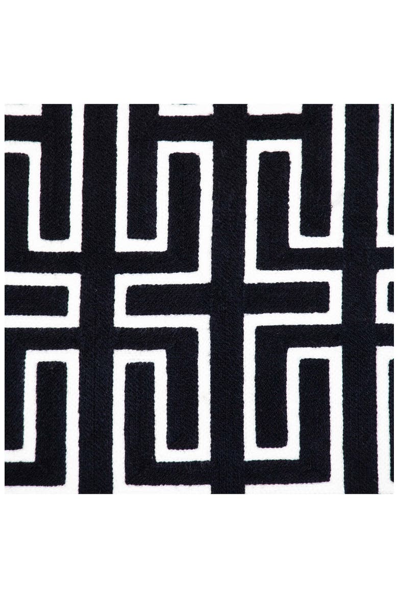 Milo Embroidered Throw Pillow, Alternate, color, BLACK